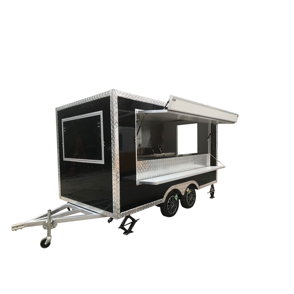 Hot Dog Vending Cart - مساحة كبيرة مربعة للوجبات السريعة مقطورة