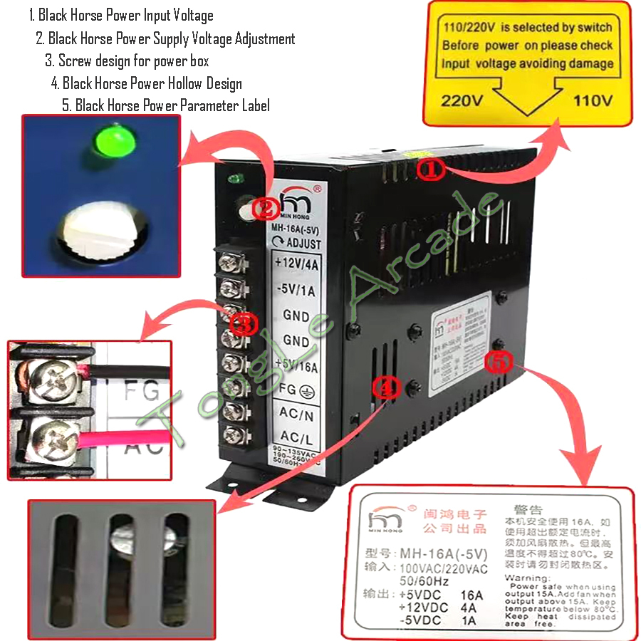 Coin Pusher Machine - قطع غيار أجهزة الأركيد جاما MH-16A(-5V)